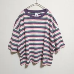 x-girl ボーダー Tシャツ サイズ2(M相当) マルチカラー ショート丈のサムネイル