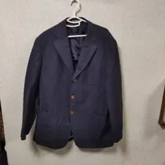 ネイビー シングルボタンジャケット 日本製