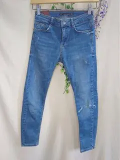 ZARA　trafaluc　デニム　ダメージ　スキニー　レディース