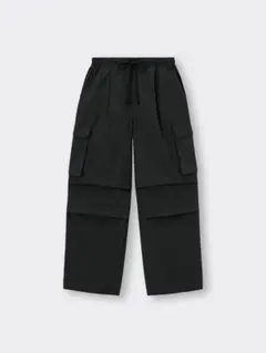 【GU】パラシュートカーゴパンツ ブラック S