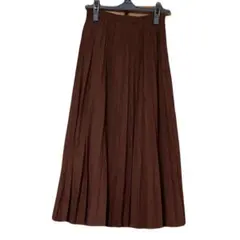 プリーツロングスカート ブラウン ユニクロ