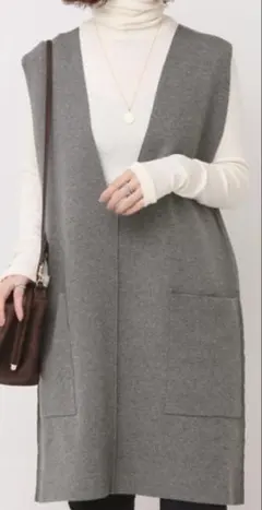 Spick&Span スピックアンドスパン ニットベストワンピース グレー
