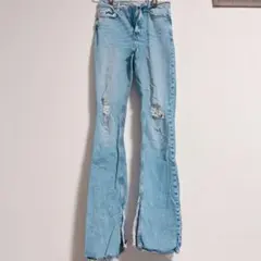 ZARA フレアデニム ライトブルー EUR36