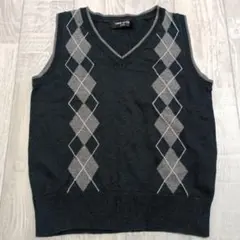 COMME CA ISM アーガイル Vネックベスト 110A