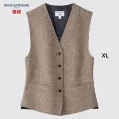 UNIQLO イネスコラボ ツイードベスト XL ベージュ