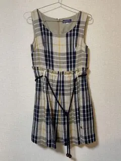 バーバリーブルーレーベル リネン混 ノースリーブワンピース