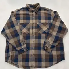 St. John's Bay 2XL チェック柄フランネルシャツ ブラウン