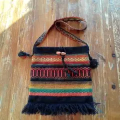 北海道手織つむぎユーカラ織優佳良織工館 ウール手織りショルダー