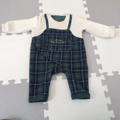 ロンパース　西松屋　チェック　ベビー服　ベビー　60〜70cm 冬　裏起毛