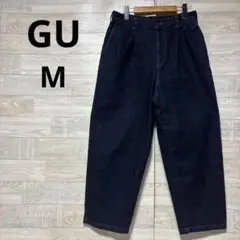 GU ダークブルー ワイドパンツ メンズ　デニム　321-334364 Mサイズ
