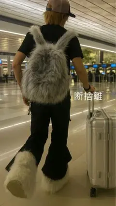 opium系　fur backpack ファー リュックグレー 毛皮リュック