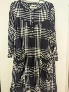 Sunny Clouds チェック柄 ワンピース 七分袖