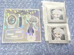 ツイステ アズール プラチナジャケット スクエア缶バッジ ミニアクリルスタンド