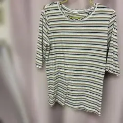 七分袖ボーダートップス