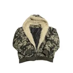 迷彩柄ファー付きボンバージャケット