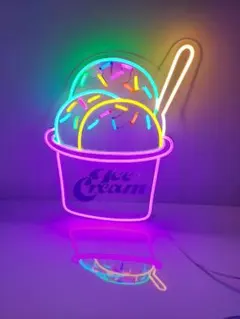 アイスクリーム ネオンライト　LEDネオンライト ネオンサイン
