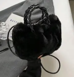 残り1点⚠️ZARAジャンル 海外ブランド ファー2wayショルダーバッグ 黒