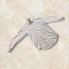 a.v.v長袖シャツ　ホワイト　パープル　チェック柄　　メンズ　フリーサイズ