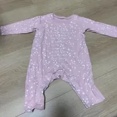 ピンク 星と月のロンパース