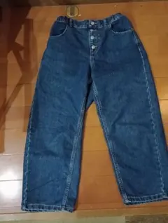 150 GUハイウエストワイドデニムパンツ