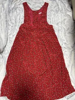 プリーツスカート 赤