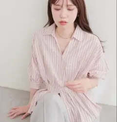 natural couture ストライプシャツ ブラウス