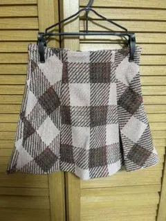 スカートチェックピンク