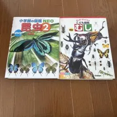 ⓵小学校の図鑑NEO 昆虫2 DVD ⓶こども図鑑　むし　 　2冊セット