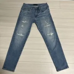 UNIQLO スキニーデニム ライトブルー ダメージ加工