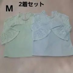 Mサイズ　レース五分袖トップス　2色セット　女性