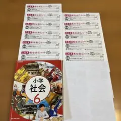 最新版小６社会　答え見なおしシート日本文教 青葉出版カラーテスト 6年 社会 2022〜2023年 最新 小学6年生 見なおしシート 15枚 通知表