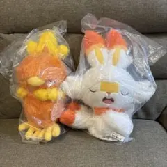 ポケモン　もふぐっとくつろぎタイムぬいぐるみ〜アチャモ・ヒバニー【2種セット】①