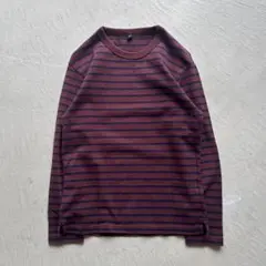 old uniqlo border l/s ボーダー ロンt バーガンディ 黒