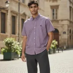 希少大サイズ Burberry 半袖シャツ ギンガムチェック ブルー XXL