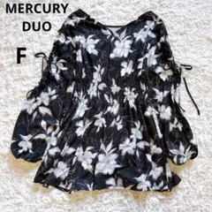 美品　マーキュリーデュオ　花柄スリット袖2ウェイ長袖ブラウス（F）七分袖調整可のサムネイル