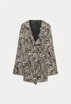 【ZARA】 アニマル柄 フリルワンピース ゼブラ