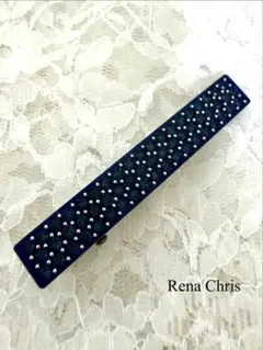 【H27】Rena Chris ラインストーンヘアクリップ 紺のサムネイル