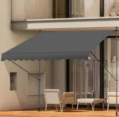 オーニングテント つっぱり式 2m　巻き取り式 テント　雨よけ 防水 UVカット