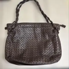 イントレチャート ポニーレザー トートバッグ ダークブラウン