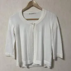 ELLE PLANETE ラメ混アンサンブル ニット＆カーディガン 白