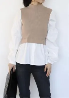 TITE in the storeシャツドッキングニットプルオーバー