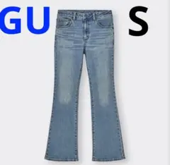 新品　GU ミドルライスフレアジーンズ ダークブルー