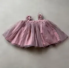 【美品】ピンク チュール　ベビードレス 70cm