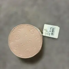 丸型アクセサリーポーチ ピンク ハート柄