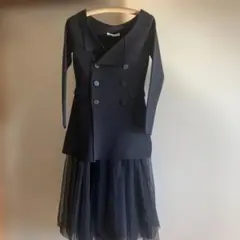 ブラック ダブルブレスト チュールスカートセットアップ