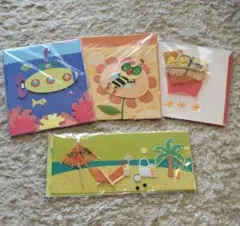 ★グリーティングカード★夏 サマーカード　4点セット　メッセージカード