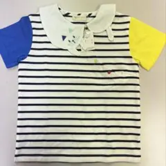 新品　ベイビーチアー　ねこ衿Tシャツ　１２０のサムネイル