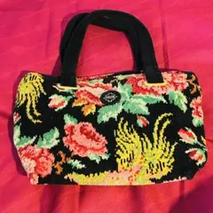 【未使用保管品】FEILER フェイラー ハンドバッグ 花柄 黒