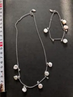 ハワイアンジュエリー プルメリア シルバーブレス・ネックレスセット 