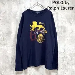 【ポロバイラルフローレン】デカプリント 長袖Tシャツ ロンT 150サイズ 紺